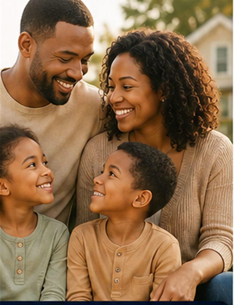 Family discussing life insurance and financial protection